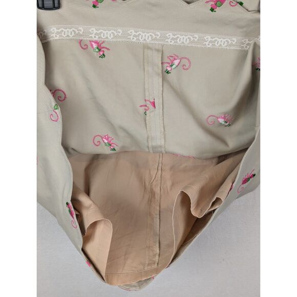 Lilly Pulitzer Monkey Embroidered Lined Tan/Khaki Skirt Women's Size 8 - Picture 9 of 13